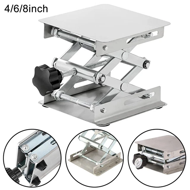 Lifting Platform Knob Regulated Adjustable Height Lab Equipment Silver