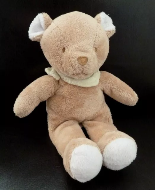 14. DOUDOU PELUCHE OURS NOUKIE'S BEIGE AVEC FOULARD VERT 20 cms - TTBE