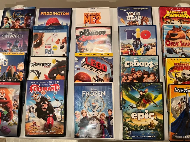 DISNEY PIXAR, DREAMWORKS, Warner Bros movies DVD lot of 20, high ...