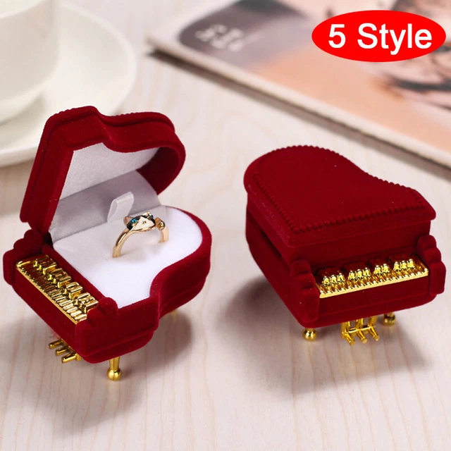 Engagement Wedding Gift Case Storage Ring Box Velvet Piano Earring PendaRI