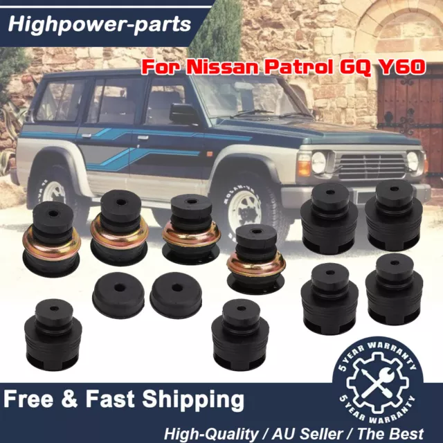 For Nissan Patrol GQ Y60 LWB Wagon Body Mount Set Kit + Rail Bushing Full Set AU