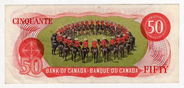 1975 Bank Of Canada Fifty 50 Dollar Bank Note Ehe 6913614 Nice Bill 2