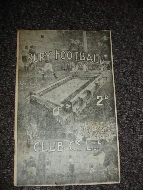 Vintage Bury FC V Newcastle United Football Programme - 1947