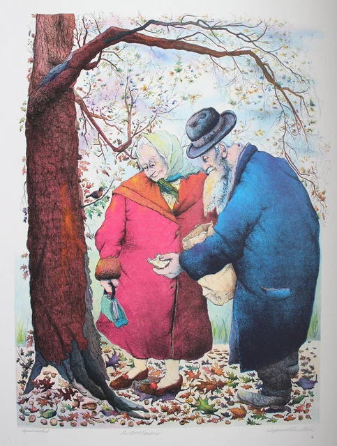 Seymour Rosenthal, The Bird Feeders, Lithograph, signed and numbered in pencil Seymour Rosenthal, The Bird Feeders, Lithograph, signed and numbered in pencil