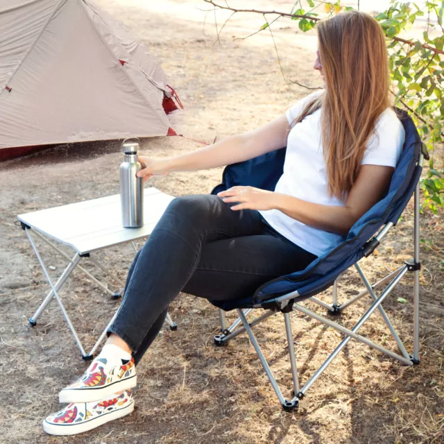 Silla plegable para camping asiento portátil para acampada al aire libre azul 2