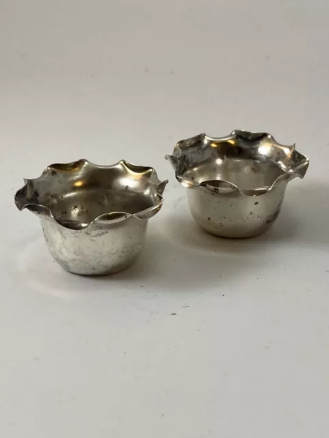 C1891 lovely pair Hallmarked Sterling Silver Salts - Free P&P UK.