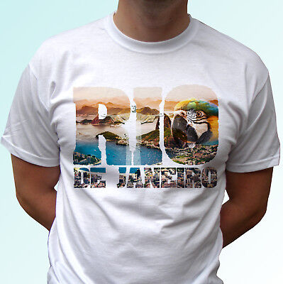 RIO Rio de Janeiro Bianco T Shirt Tee Top Brasile Design Uomo Donna Bambini & Baby