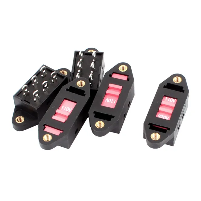 AC 110V-220V 6 Pin Terminals DPDT Voltage Selector Slide Switch 5 PCS