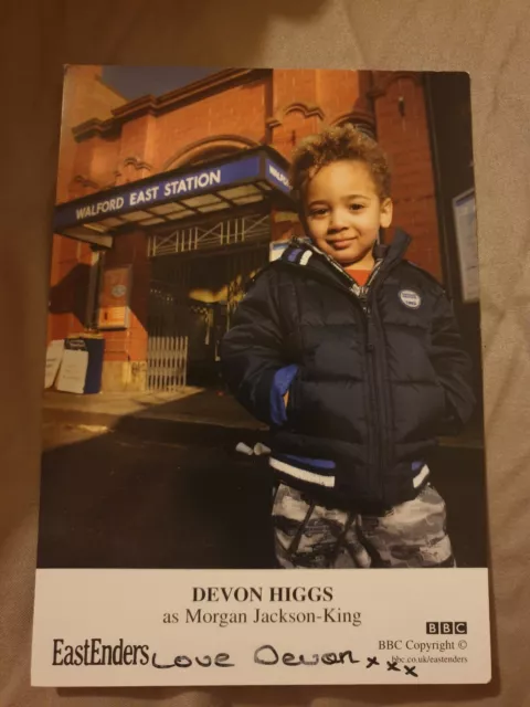 EastEnders Morgan Jackson-King Hand Signed Cast Card Devon Higgs Autograph