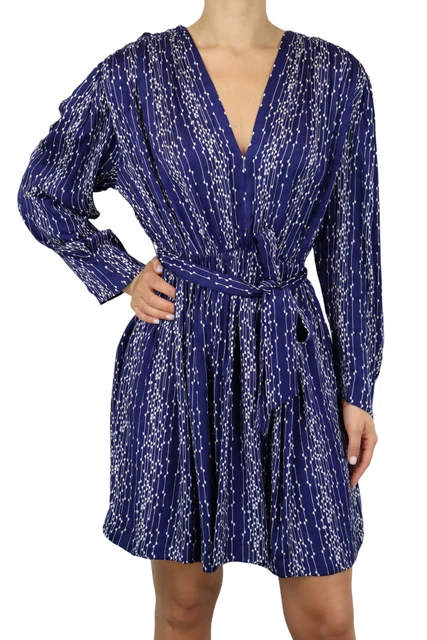 Robe Sandro Noelia Femme Taille 38 - Midi Plissée Vert, Col Découpé Sans Manches - Neuve Avec Petits Défauts