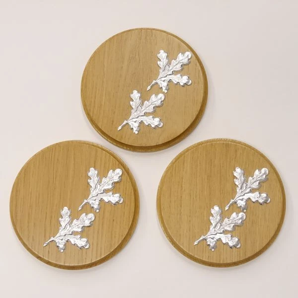 3X Keilerschilder Redondo Roble Claro Af 13 CM Con 3 X Aluminio Hoja de Portada