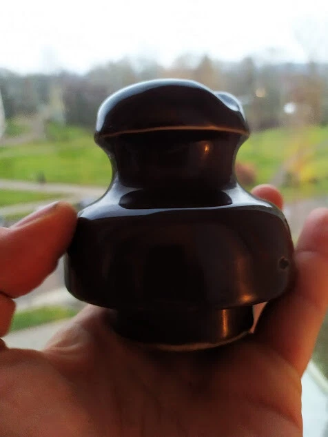 Vintage Soviet porcelain insulator Brown color,Mushroom shape,USSR 3