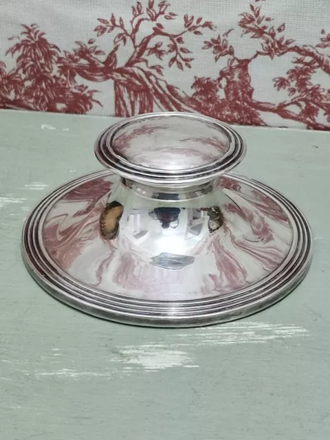 William Comyns Antique Silver Capstan Ink Well with Original Glass Liner 1908-09