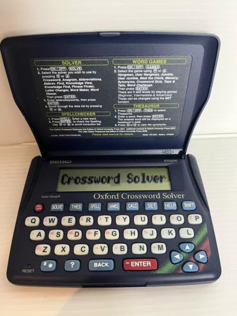 Seiko ER3200 Oxford Crossword Solver Spellchecker with Guide Works Perfectly! 3