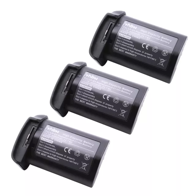 3 Batteries pour Canon Speedlite 580EX II 580EX 540EZ 550EX 2200mAh