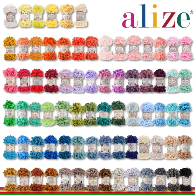 Alize 100 g Puffy Chenille Garn Wolle Neu Fingerstricken Besonderheit 76 Farben