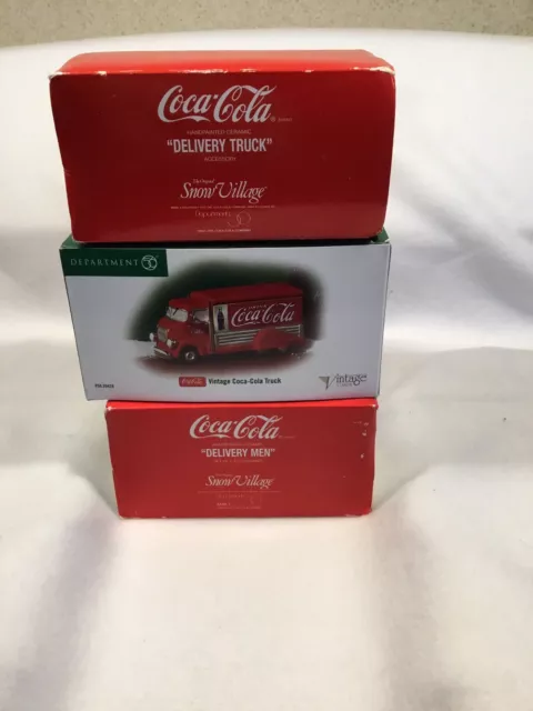 Dept 56 Snow Village Coca Cola Lot Of 3 #5480-1 #54798 & #56.59428