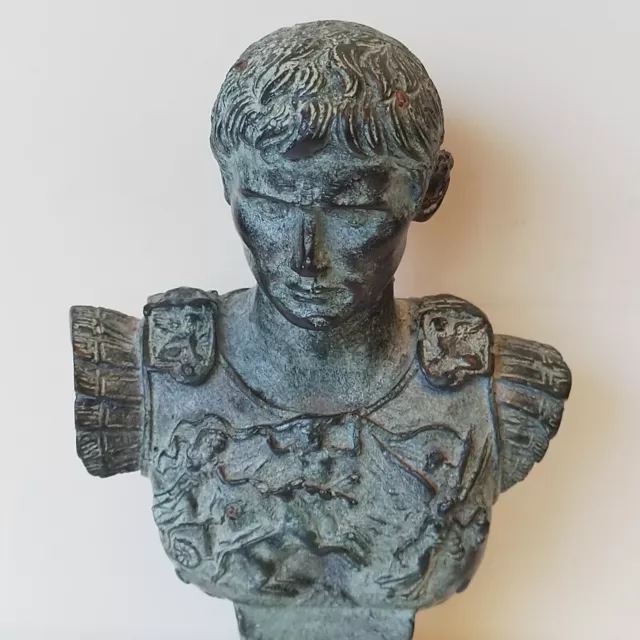 Roman Emperor Augustus Caesar Bronze bust 7.6''