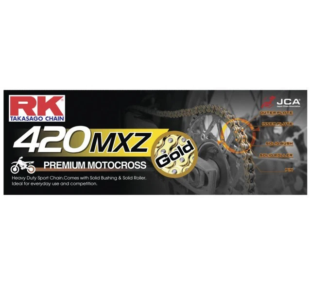 RK GB420MXZ-138 Heavy-Duty GB420MXZ Chain 420H x 138 Gold