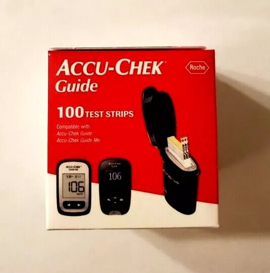 Nuevas tiras reactivas para diabéticos guía Accu-Chek al por menor 100 quilates con vencimiento 06/15/2024