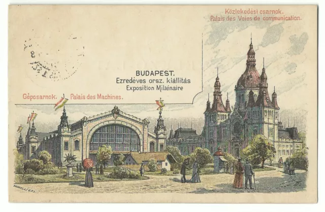 Budapest Exposition Millenaire Ganzsache 2 Kr. 1896 nach Nürnberg