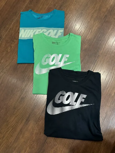 Lot Of 3 Nike Golf Dri Fit Mens T-Shirt Size XL Graphic Print PGA Tour Excellent