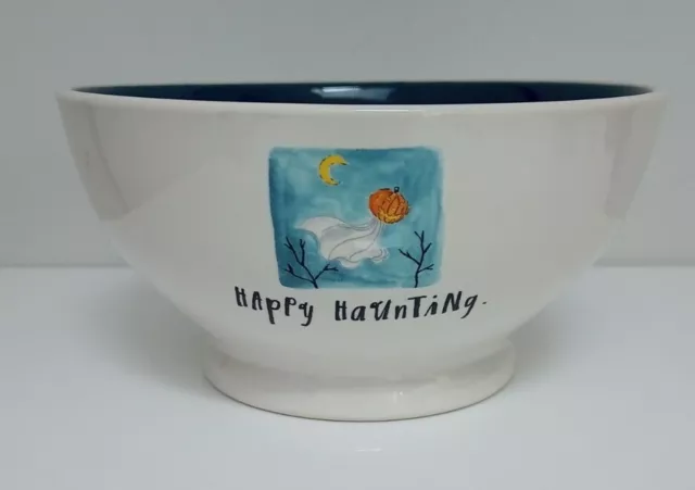 Rae Dunn Artisan Magenta Cereal Bowl. Happy Haunting Halloween