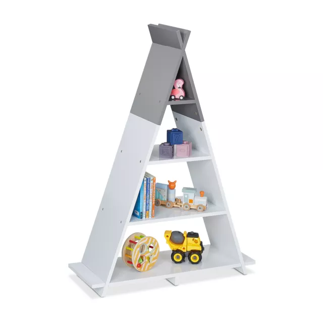 Étagère enfants Bibliothèque livres chambre Meuble Rangement jouets tipi