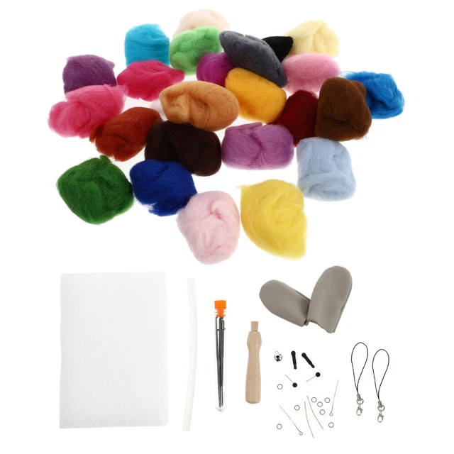1 Juego de Kit de Fieltro para Principiantes Oso Lana Fieltro Herramientas Lana Fieltro Kit