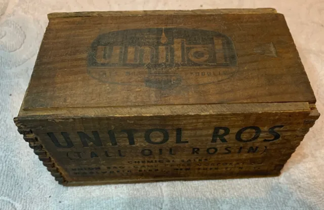 Antique New York New York Jointed Wood Shipping Box Advertising Union Bag Camp