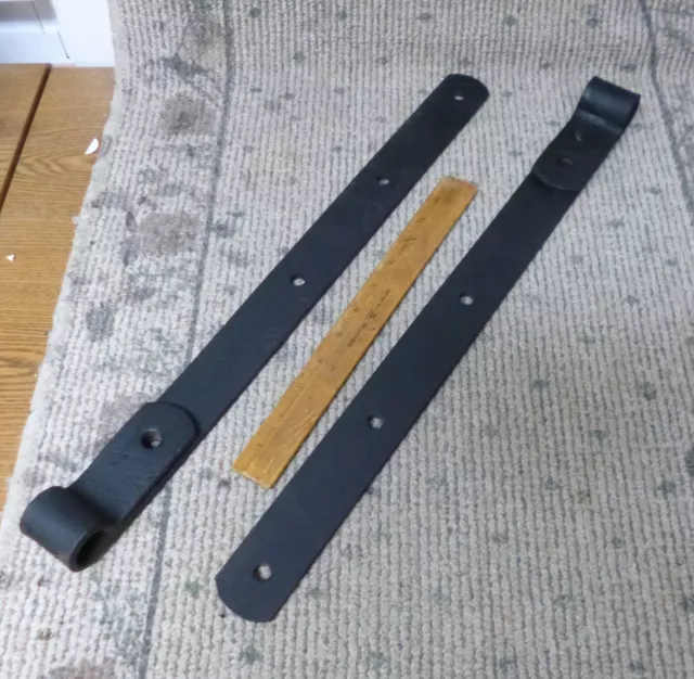 Antique 21" Hand Forged Wrought Iron Hinge Pair