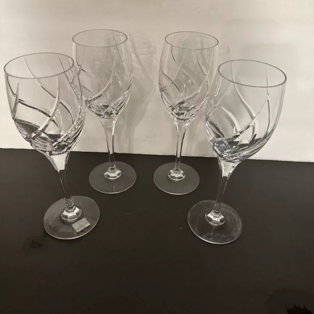 Mikasa Olympus: 9" Crystal Water Goblet Wine Glass Set of Four 4