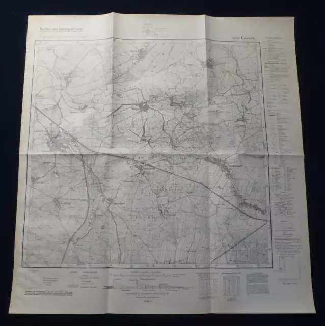 Gassen i.d. Neumark, Landkarte Meßtischblatt 4256, Kreis Crossen, von 1939