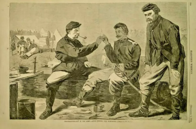 Harper's Weekly 12/3/1864 Wishbone by WINSLOW HOMER  Thanksgiving by Nast