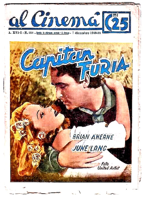 Librettino Al Cinema- CAPITAN FURIA - 14 Pagine 12,5 x 17,5 cm- 1940