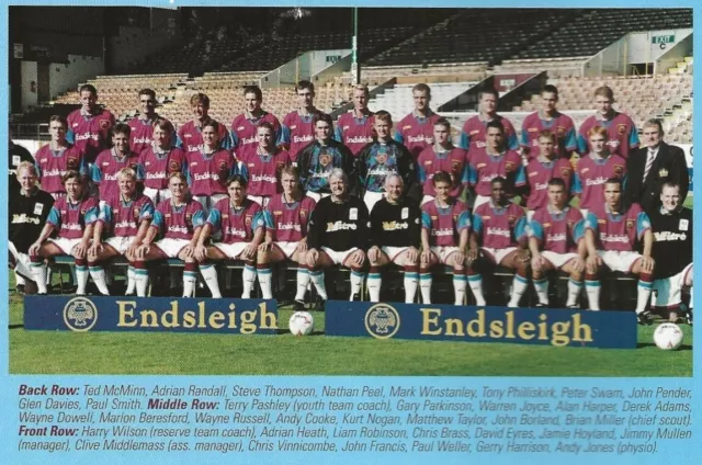 Burnley Football Team Photo 1995-96 Season