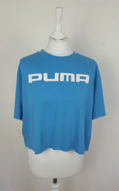 Womens Vtg 90S Bright Bold Puma Athletic Reworked Sports Crop Top Bralet Uk L