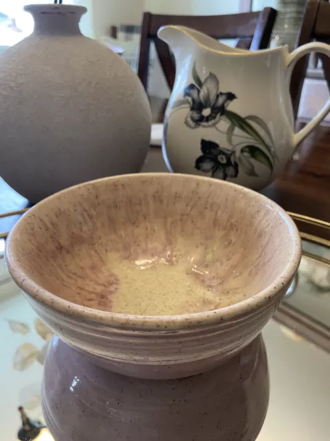 Studio Art Dripped Glazed Pottery Stoneware Small Trinket Dish/Bowl Signed