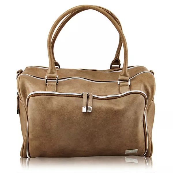 Isoki: Double Zip Satchel - Latte