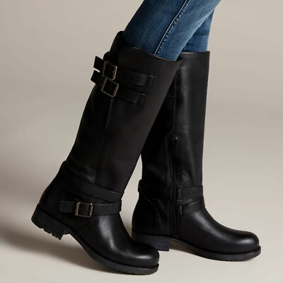 CLARKS ADELIA DUSK Brown Suede Knee 