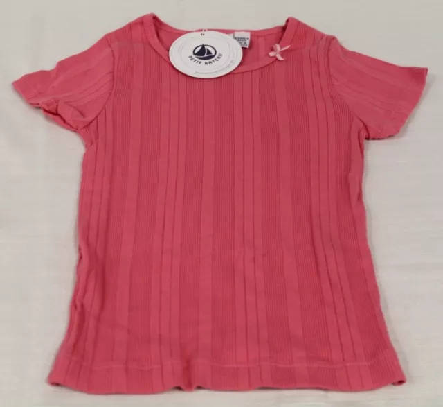 Petit Bateau Bambina Fiocco Rosa T-Shirt 73061 Taglie 3 Nuovo