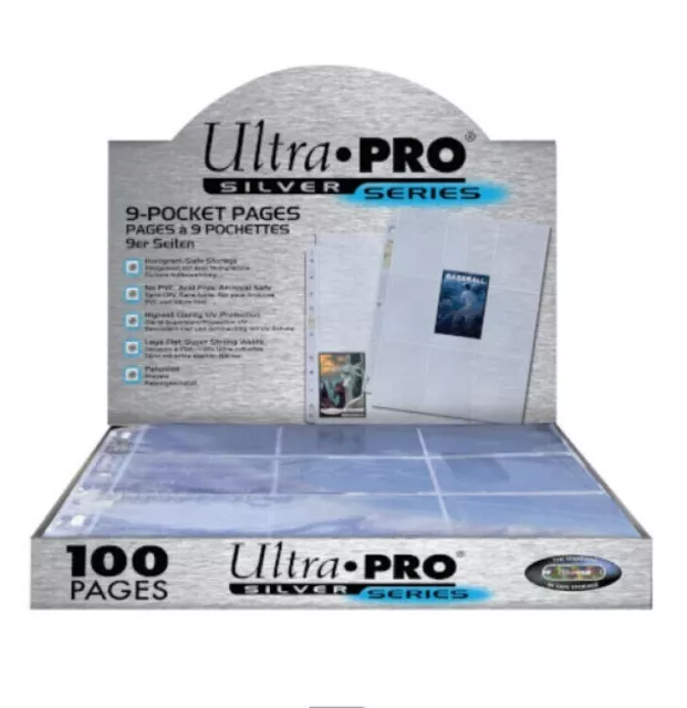 Ultra Pro Silver Pages 9 Pocket A4 Pokemon MTG Trading Card Sleeve 5-100