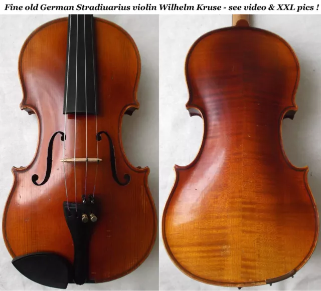 OLD GERMAN STRADIUARIUS VIOLIN WILHELM KRUSE - VIDEO - ANTIQUE バイオリン скрипка 130