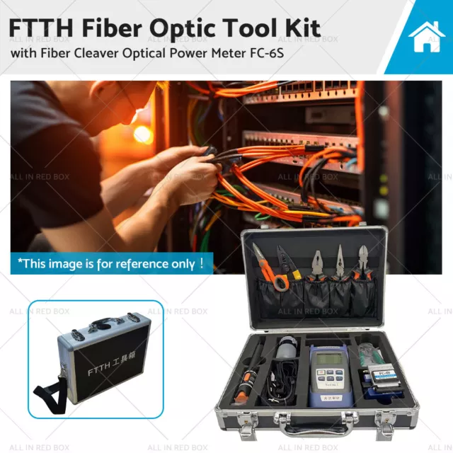 FTTH Fiber Optic Tool Kit with Fiber Cleaver Optical Power Meter FC-6S