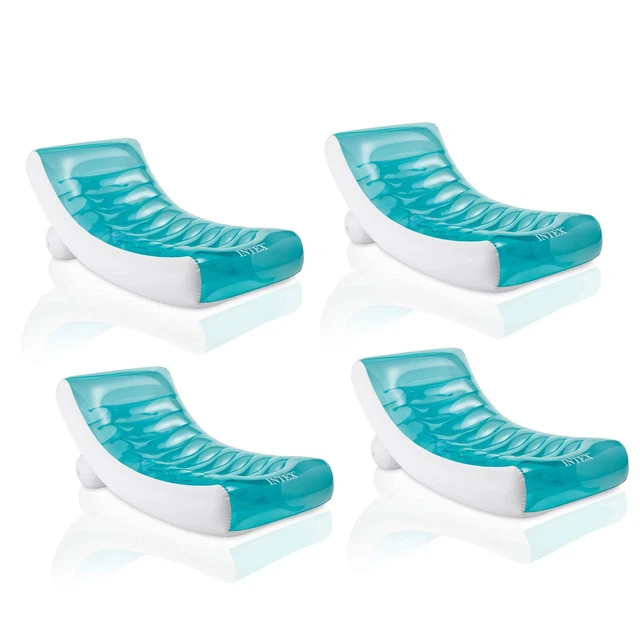 INTEX INFLATABLE ROCKIN' Lounge Pool Floating Raft Chair with Cupholder ...