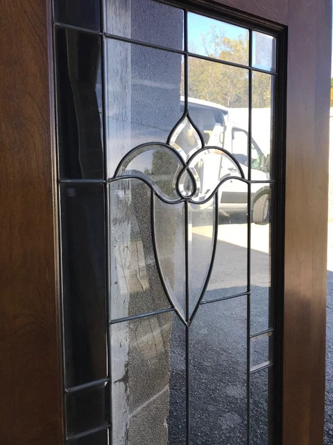 MARTOL338 Antique Burch Beveled and leaded glass door Tulip Design 34 x 78.75 2