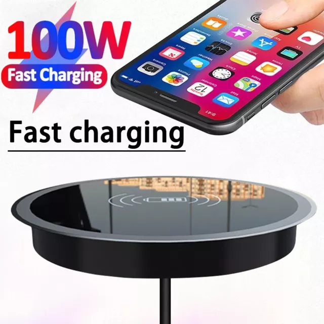 100W Embedded Wireless Charger Invisible Charging Base For iPhone/Samsung/Huawei