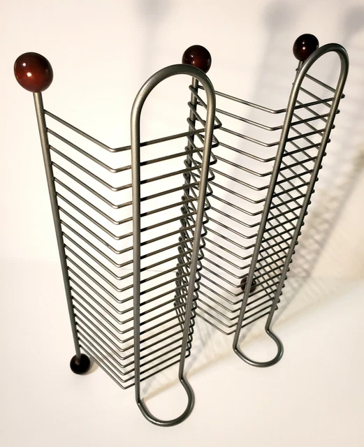 Desktop CD Media Tower w/Double Rack Stand: 15 inches Tall Storage Unit Holds 40