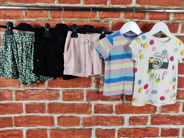 Girls Bundle Age 2-3 Years Next M&S Shorts Top T-Shirt Denim Stripe Floral 98Cm