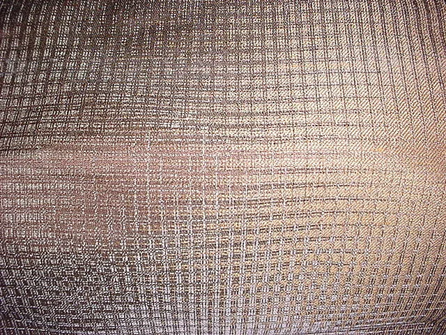 3-3/8Y Kravet / Lee Jofa Brass Chocolate Silver Textured Silk Upholstery Fabric 3